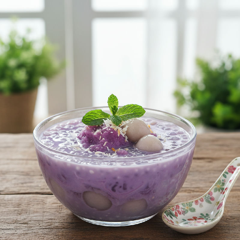 Purple Sweet Potato Sago with Coconut Milk