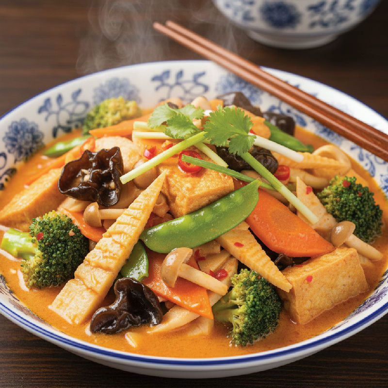 Stir-fried Lo Han Tsai with Fermented Red Bean Curd