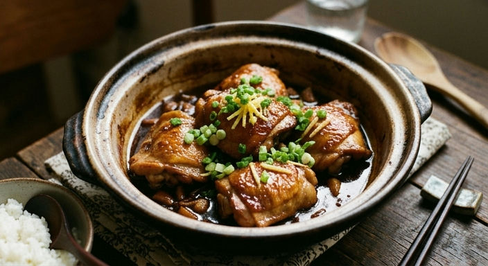 Soy-Braised Chicken Thighs with Spring Onions and Ginger