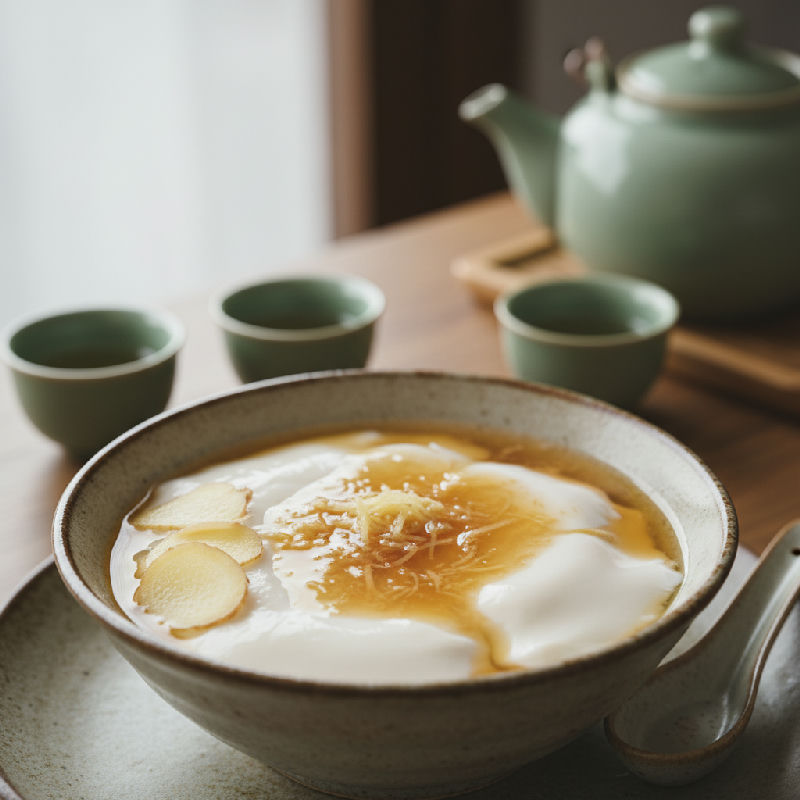 Tofu Pudding with Ginger Syrup