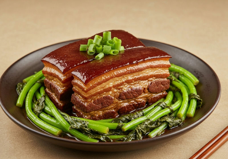 Braised Pork Belly with Preserved Mustard Greens