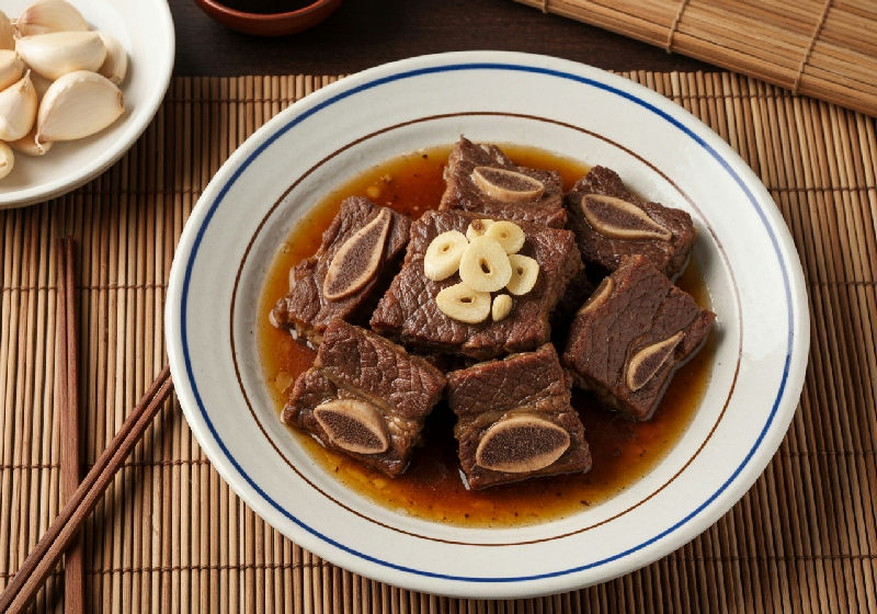 Steamed Beef Short Ribs with Black Pepper and Garlic