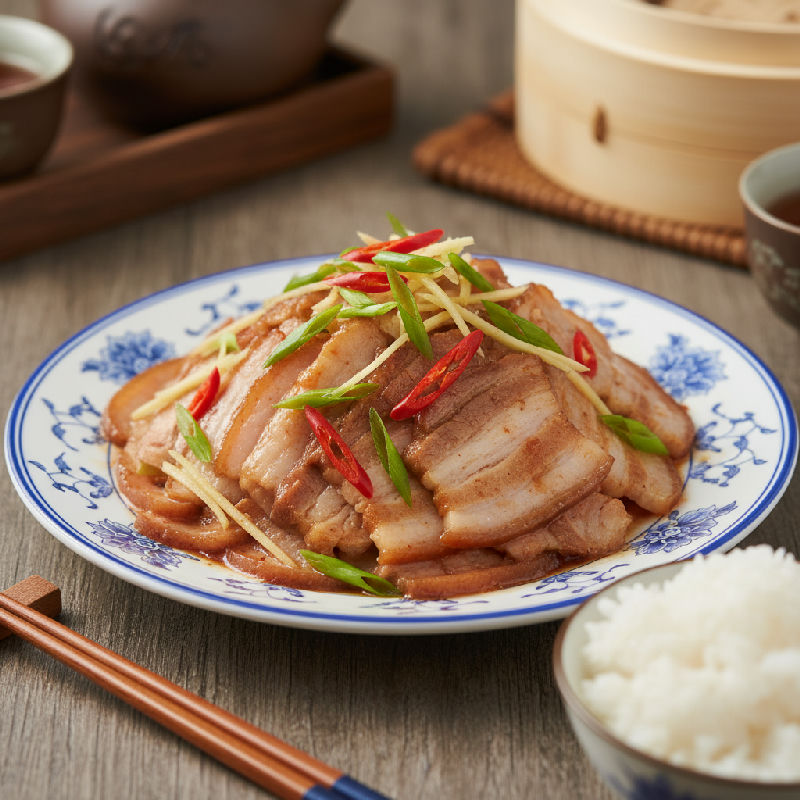 Steamed Pork Jowl with Fermented Red Bean Curd