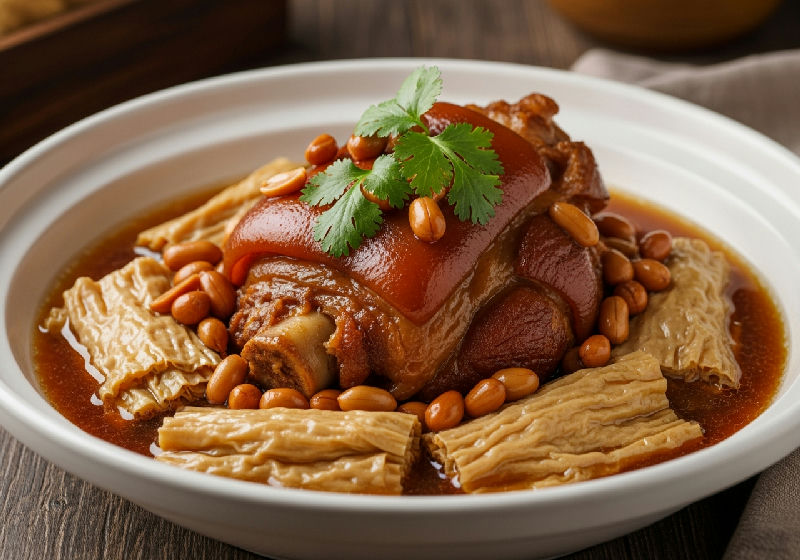 Steamed Pork Hock with Bean Curd Skin and Peanuts