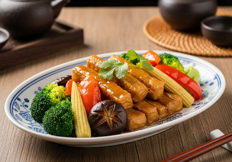 Braised Bean Curd Sticks with Mixed Vegetables