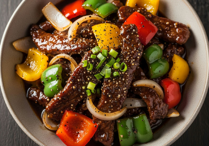 Black Pepper Beef with Bell Peppers