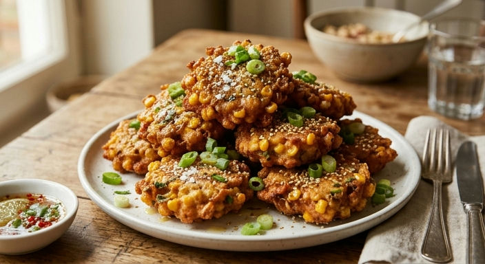 Salt and Pepper Sweet Corn Fritters