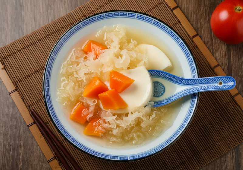 Snow Fungus Papaya Sweet Soup