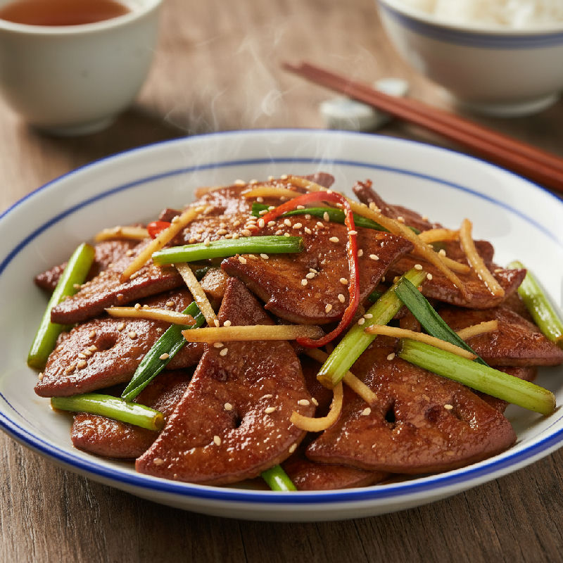 Stir-fried Pork Liver with Scallion and Ginger