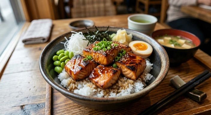 Salmon Teriyaki Donburi