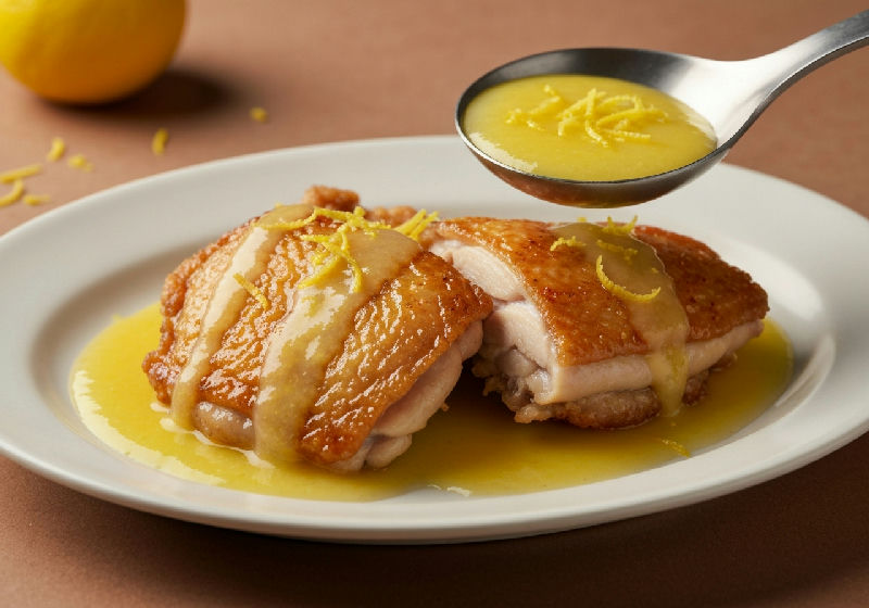 Pan-fried Chicken with Lemon Sauce