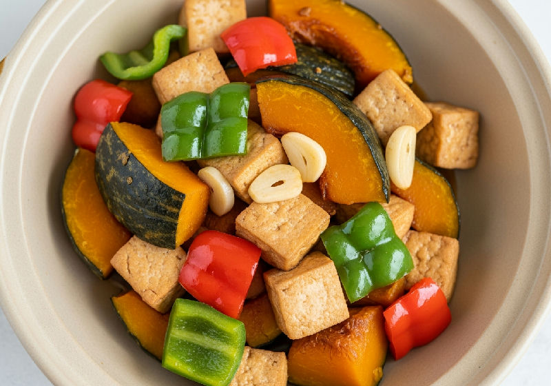 Braised Pumpkin and Tofu with Black Bean Sauce