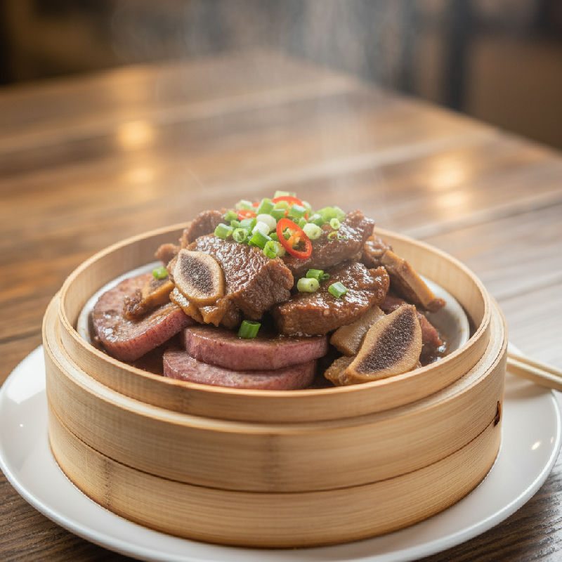 Steamed Beef Short Ribs with Taro