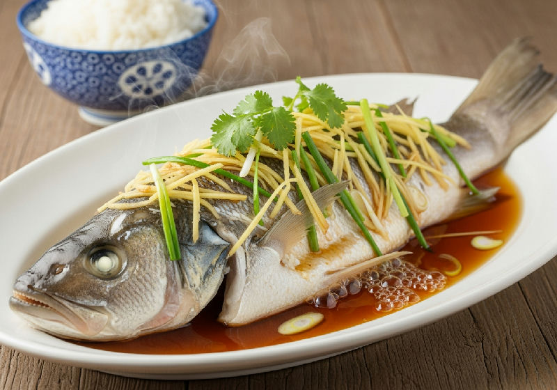 Steamed Fish with Ginger and Scallions