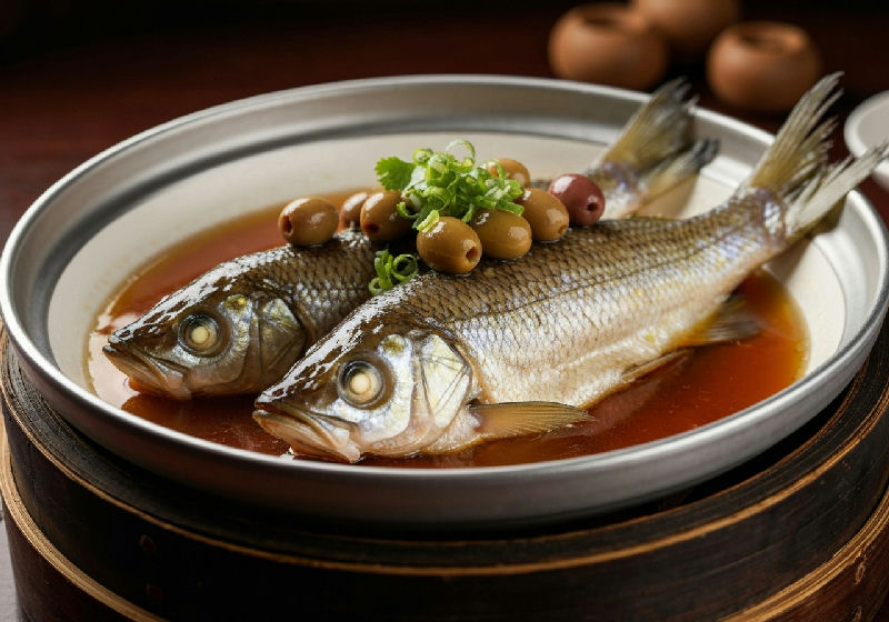Steamed Dace with Preserved Olives