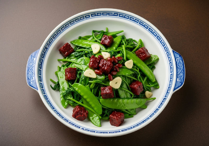 Stir-fried Snow Pea Shoots with Garlic and Fermented Bean Curd