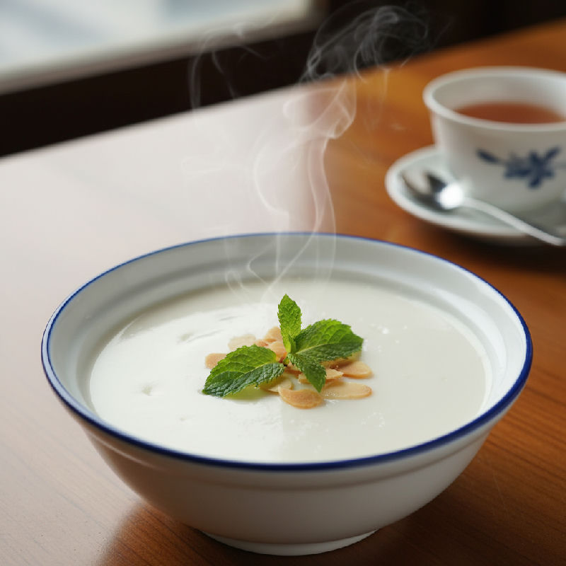 Steamed Almond Milk Pudding with Egg White