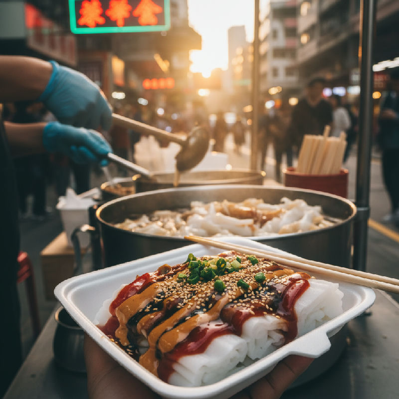 Street Style Cheong Fun with Sauce