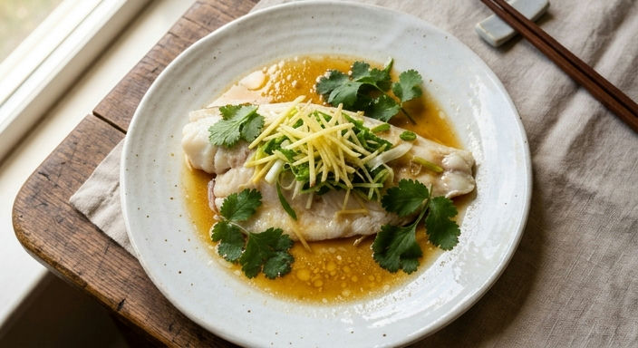 Spring Fish Fillet with Ginger and Scallion Oil