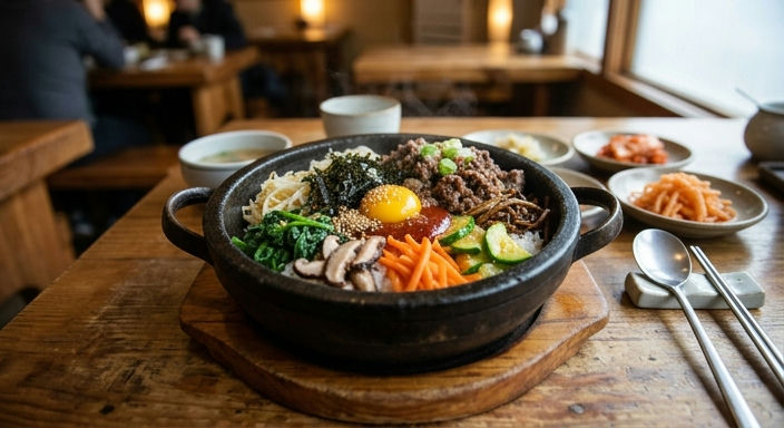 Korean Bibimbap with Bulgogi Beef