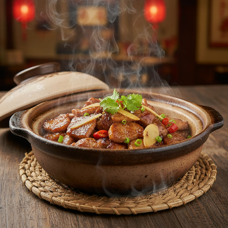 Sizzling Pork Jowl Claypot