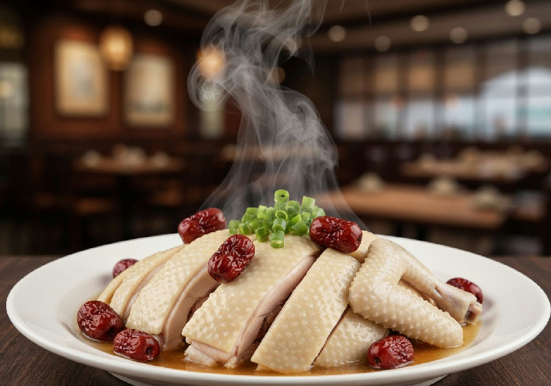 Steamed Chicken with Gastrodia Elata and Red Dates
