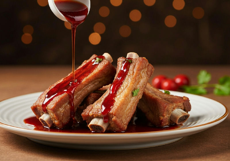 Pork Ribs with Hawthorn Berry Sauce