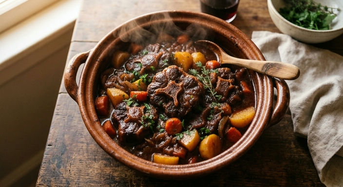 Red Wine Braised Oxtail Casserole