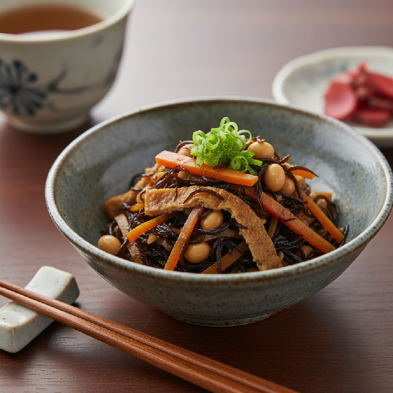 Hijiki no Nimono (Braised Hijiki Seaweed)