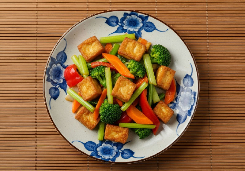 Stir-fried Five-Spice Tofu with Seasonal Vegetables