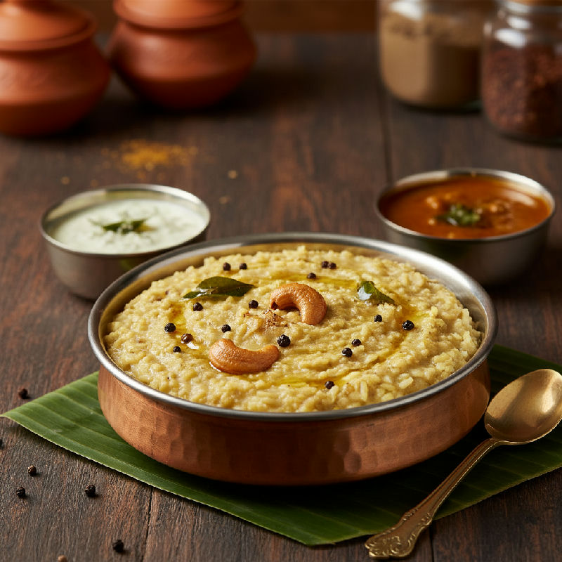 Ven Pongal (Savory Rice and Lentil Porridge)