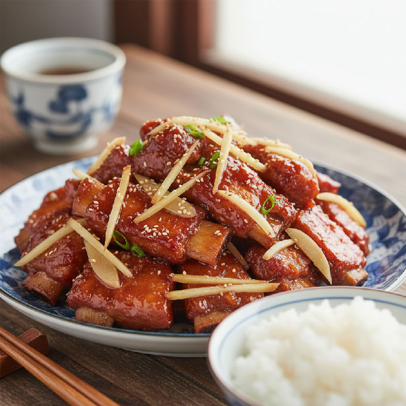 Kyoto Sweet and Sour Pork Ribs with Pickled Ginger