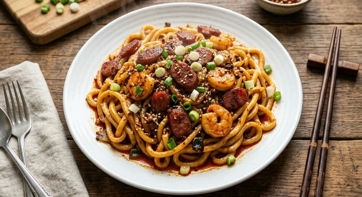 Spicy Chili Oil Stir-Fried Pasta
