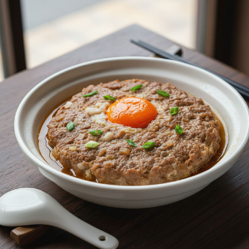 Steamed Pork Patty with Salted Egg Yolk