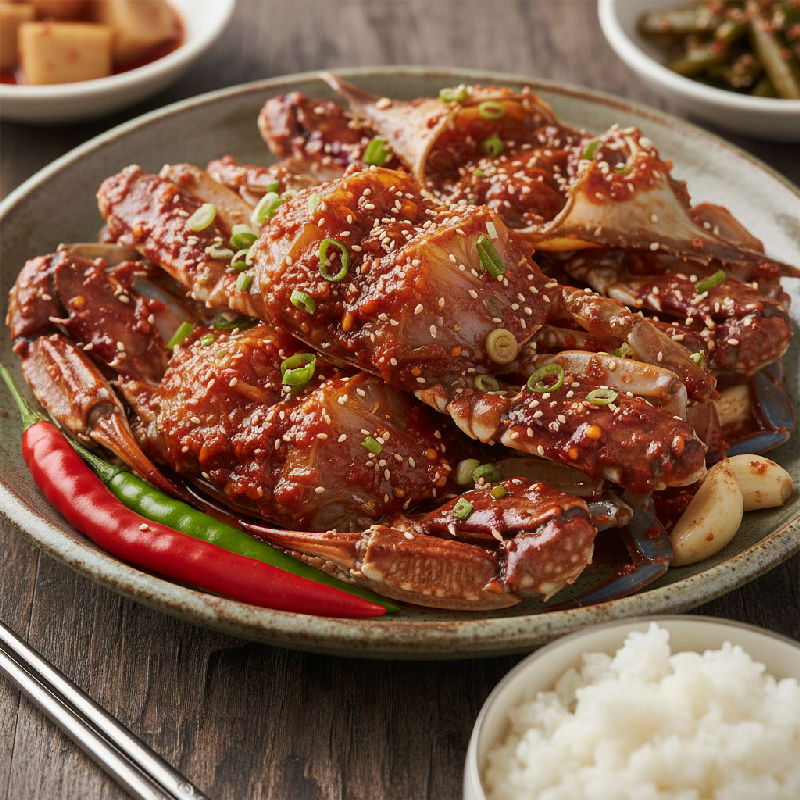 Spicy Marinated Raw Crab (Yangnyeom Gejang)