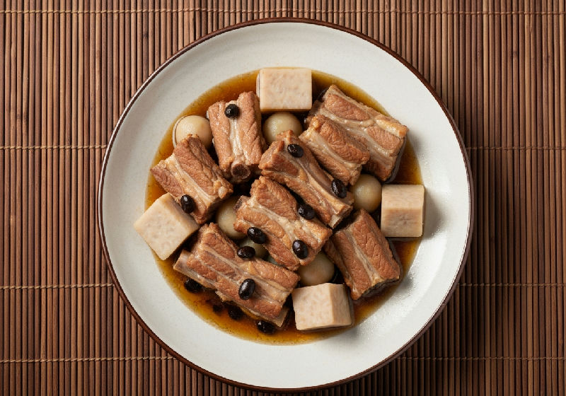 Steamed Pork Ribs with Taro and Fermented Black Beans