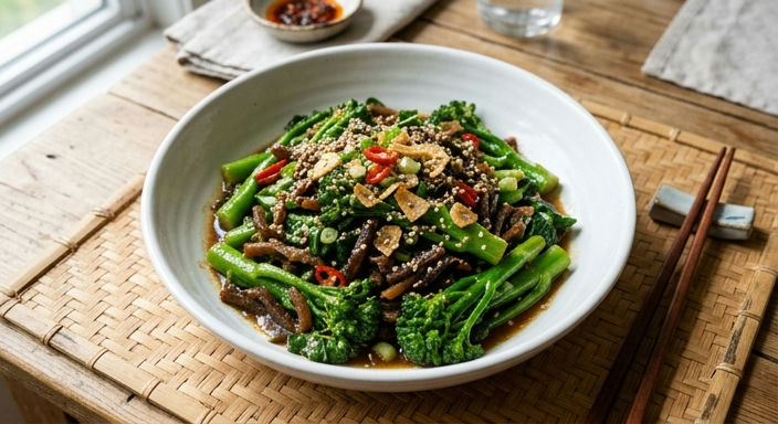 Stir-fried Preserved Radish with Chinese Broccoli