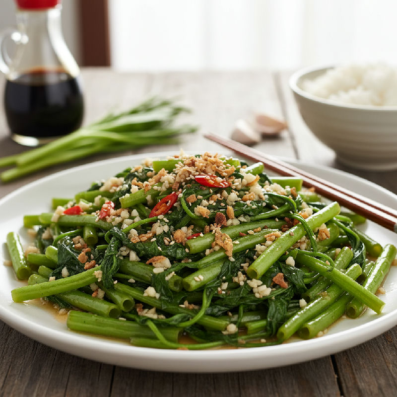 Stir-fried Water Spinach with Garlic