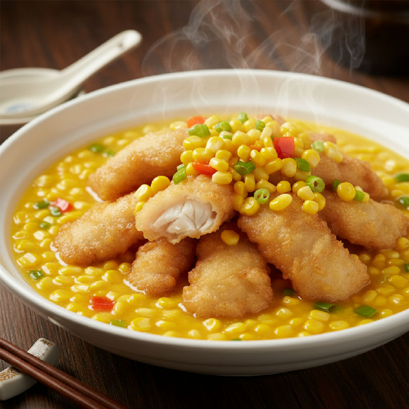 Fish Fillet with Corn Sauce