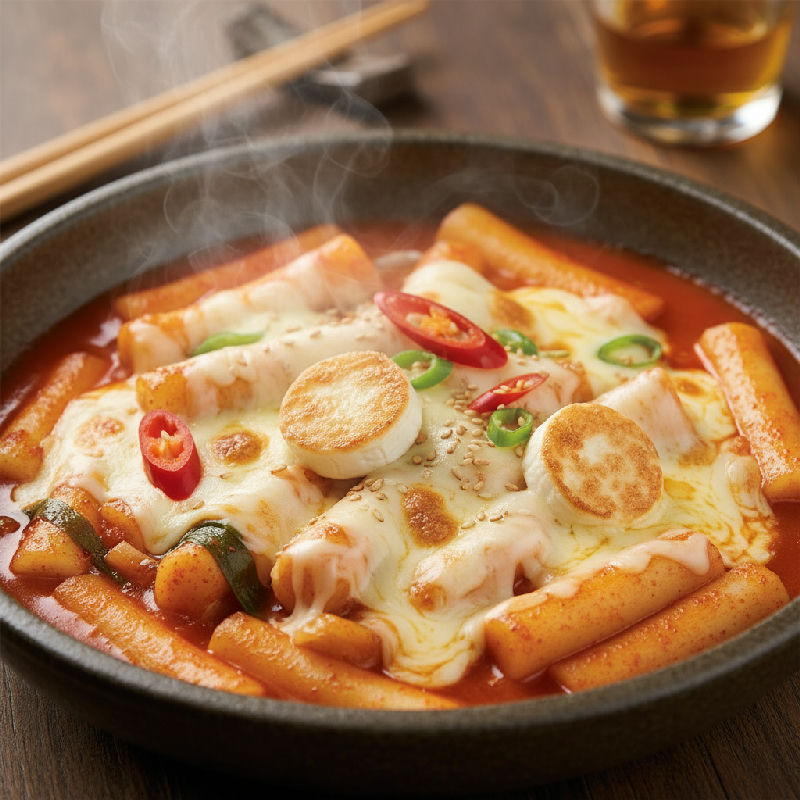 Spicy Stir-fried Cheese Tteokbokki