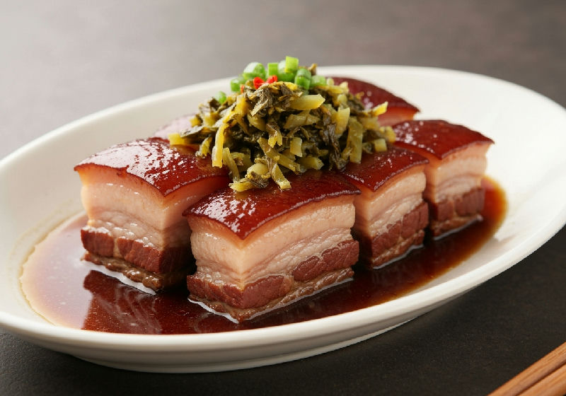 Mui Choy Kau Yuk (Double-Cooked Pork Belly with Preserved Mustard Greens)
