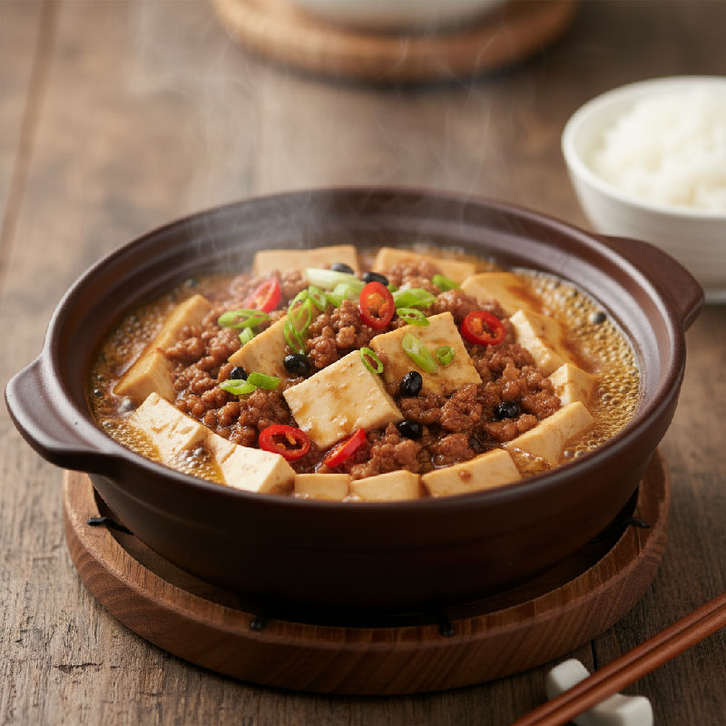 Braised Tofu with Minced Pork and Salted Black Beans