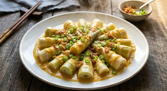 Salted Egg Yolk Steamed Spring Bamboo Shoots