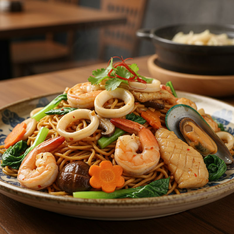 Seafood Stir-fried Yee Mee