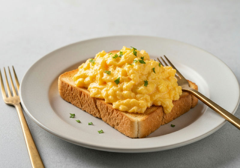 Silky Scrambled Eggs on Toast