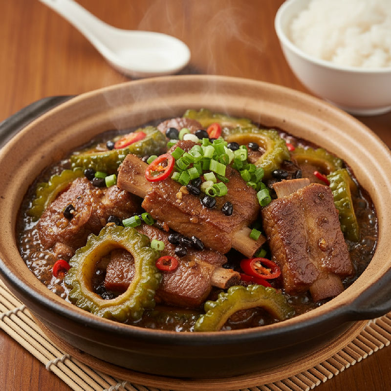 Braised Pork Ribs with Bitter Melon and Fermented Black Beans