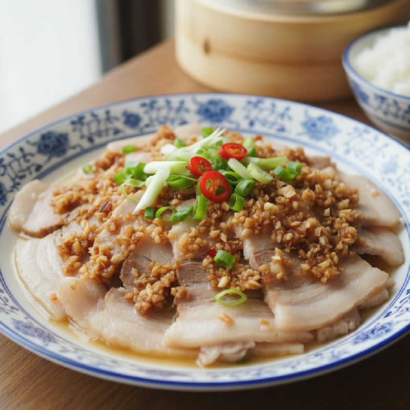 Steamed Pork Belly with Salted Radish and Garlic