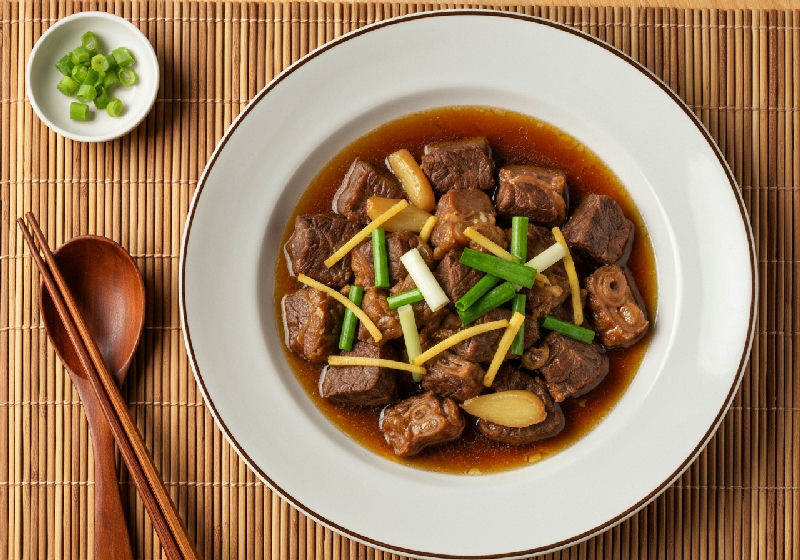 Braised Beef Tendon with Ginger and Scallions