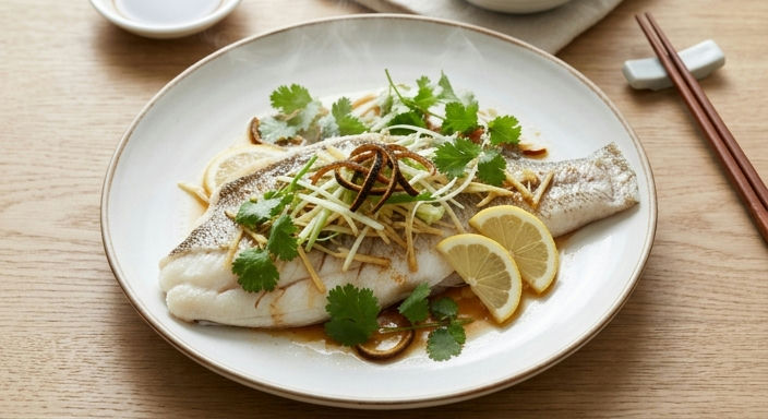 Steamed Stone Grouper with Lemon and Aged Tangerine Peel