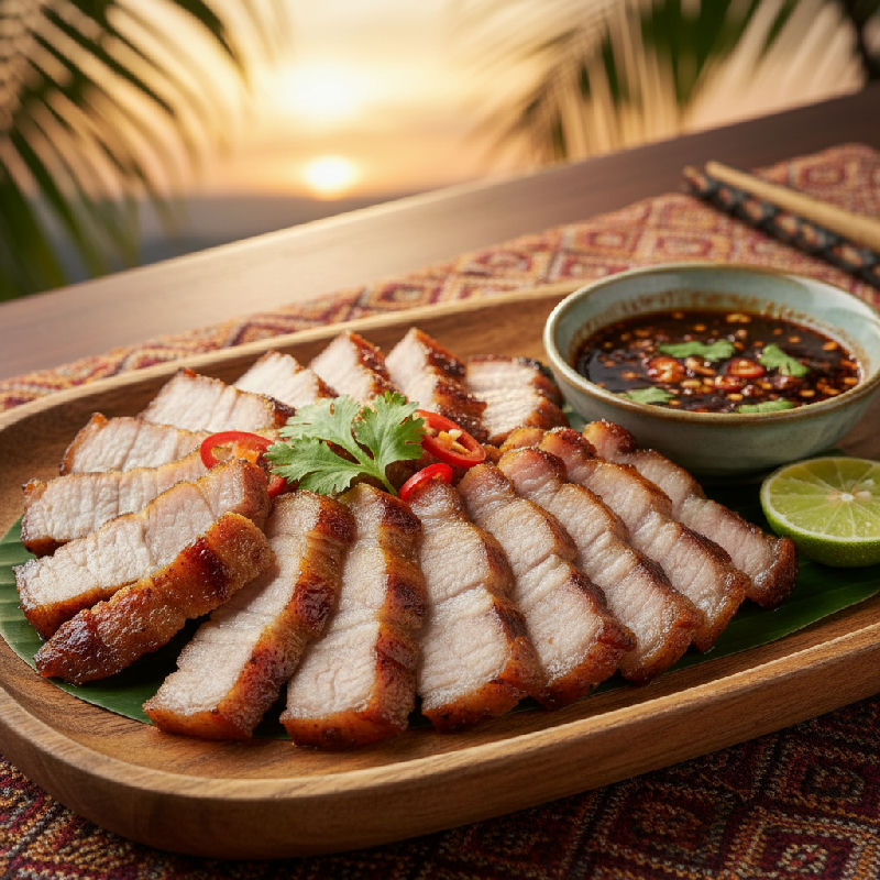 Thai Grilled Pork Jowl (Kao Moo Yang)